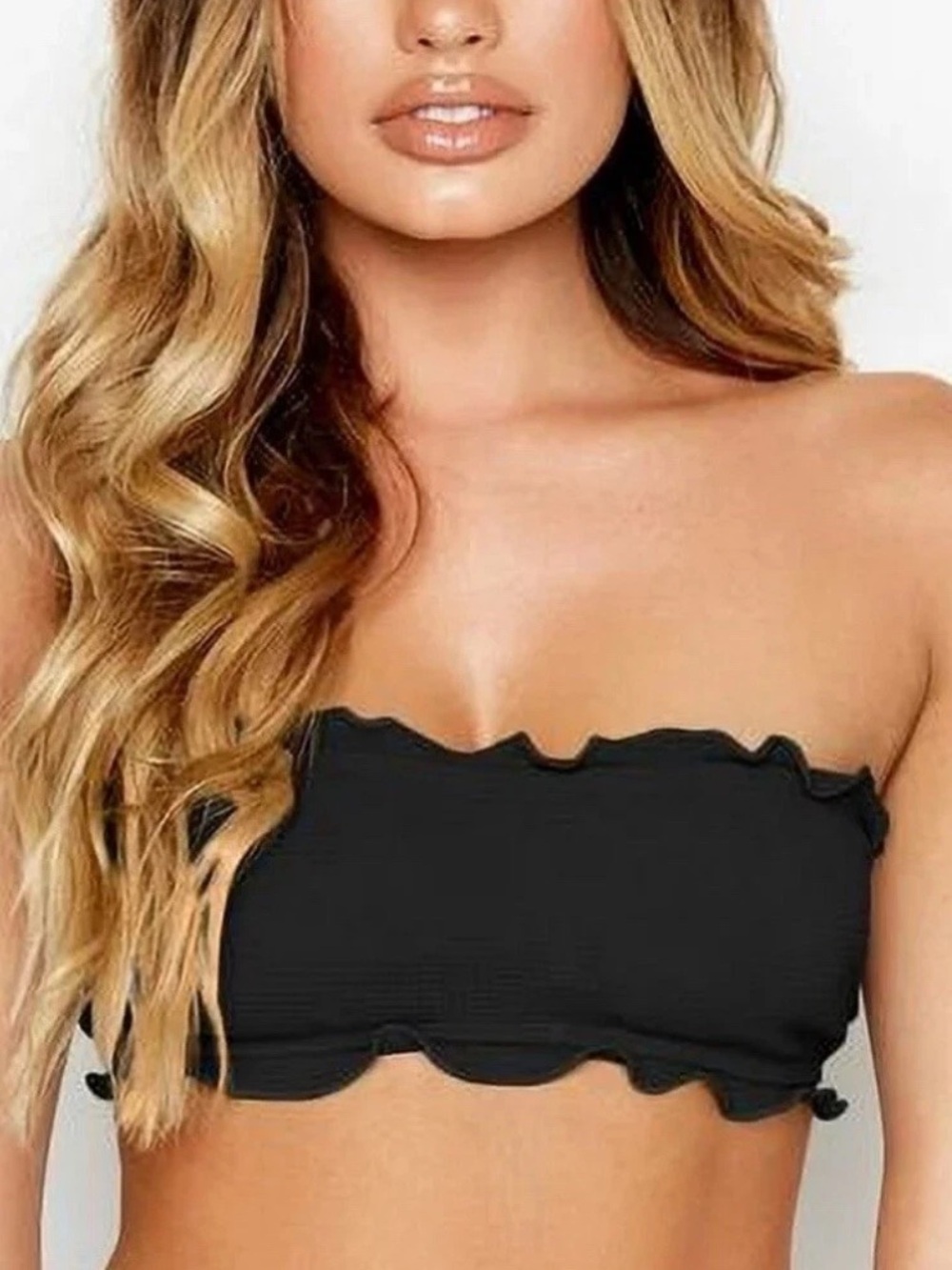 Ris-K Prowl XS Black Bandeau Bikini Swim Top NWT